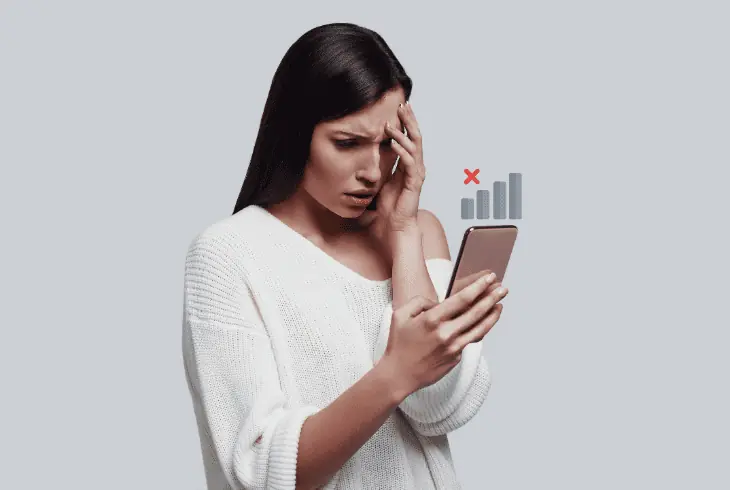 reason why the visible no service after port