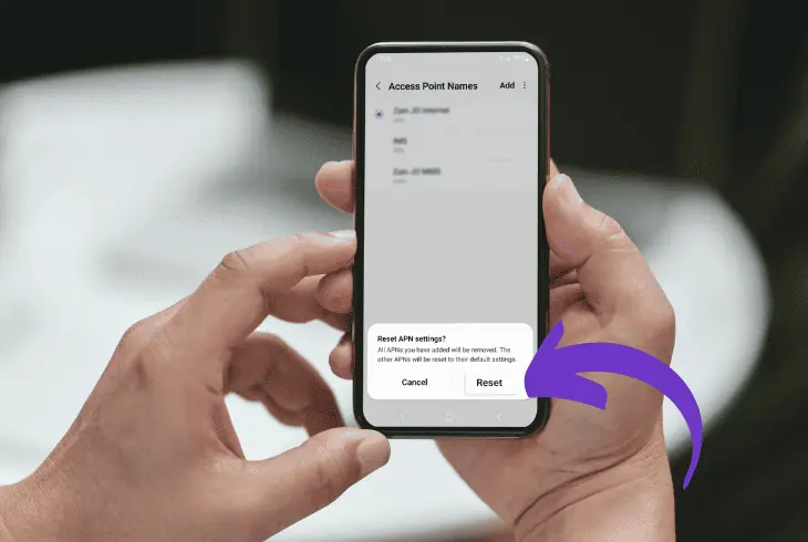 reset in android