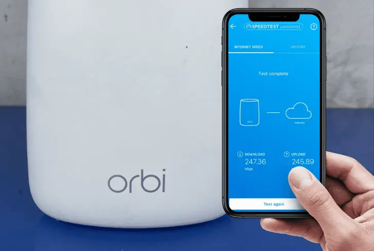 test orbi satellite connection