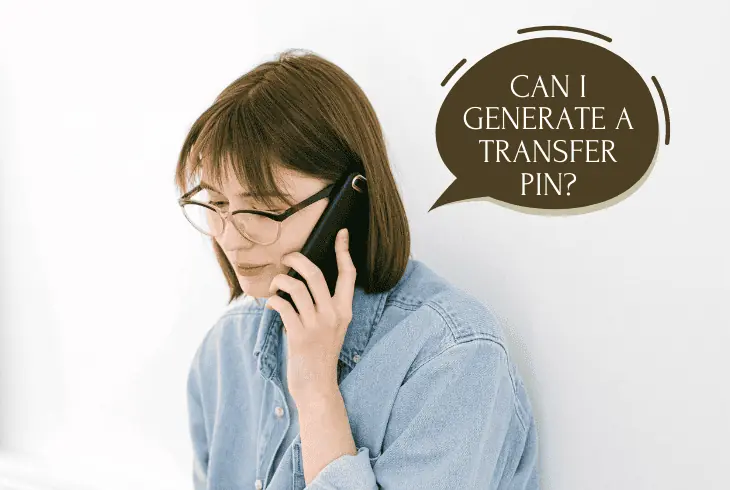 verify if account can generate transfer pin