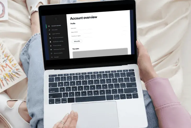 access your spotify account page