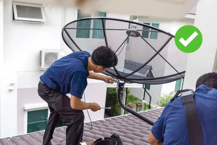 align the satellite dish