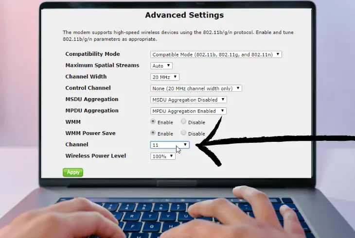 change the router's 5g wifi channels