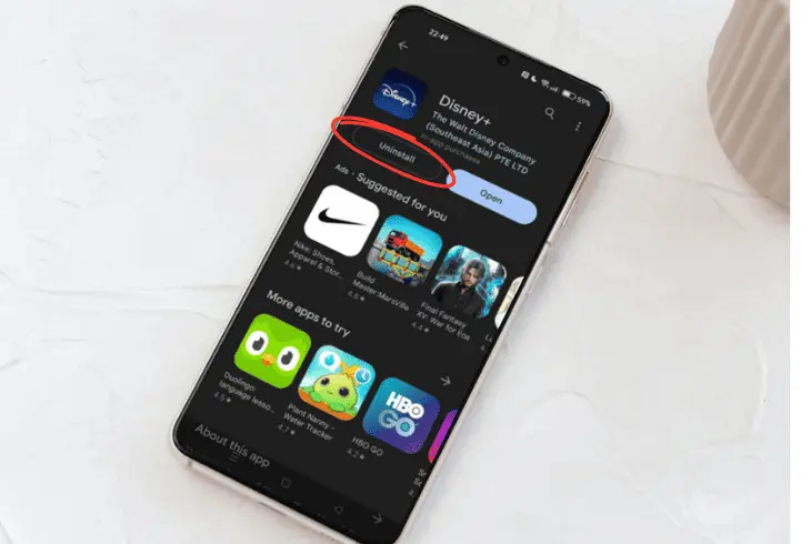 cleanly reinstall the disney app