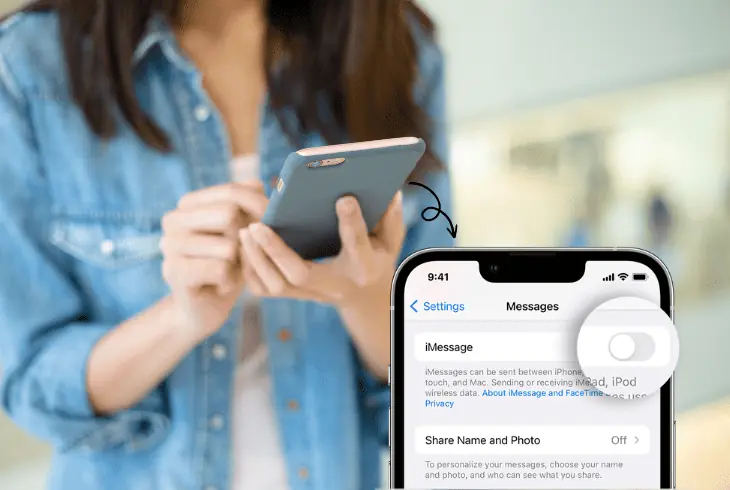 disable the imessage or similar