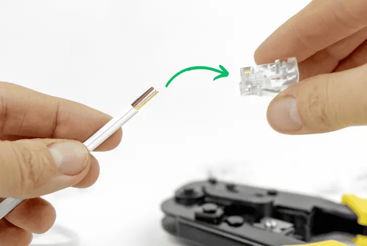insert the wires into the connector