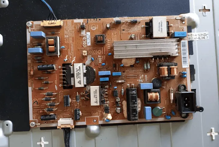 inspect the tv’s motherboard