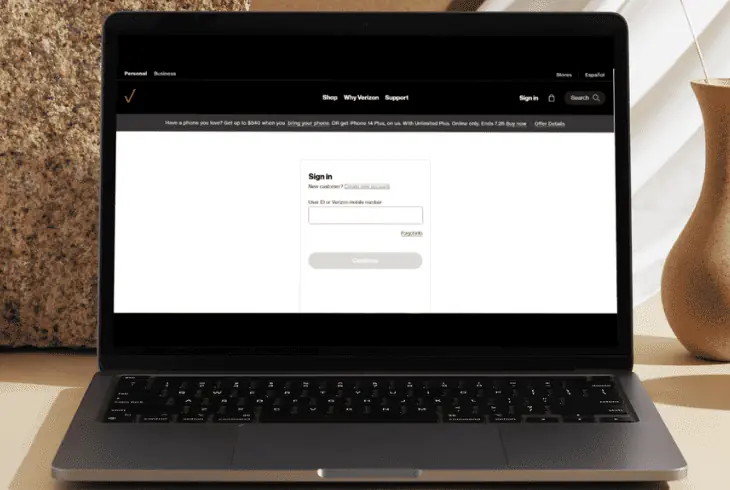 log in to your verizon account