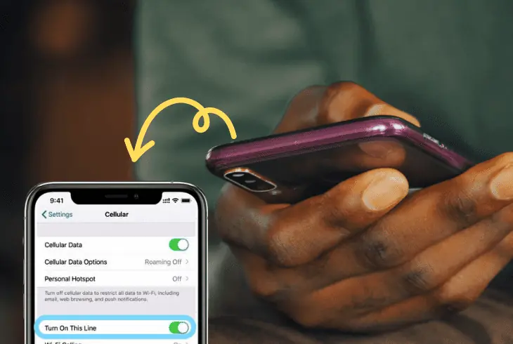 toggle the esim line