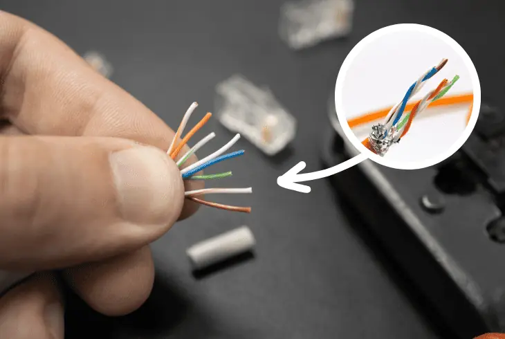 untwist and arrange the wires inside the cable