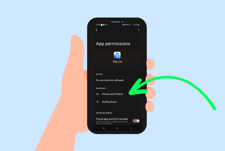 enable photo video sky go access