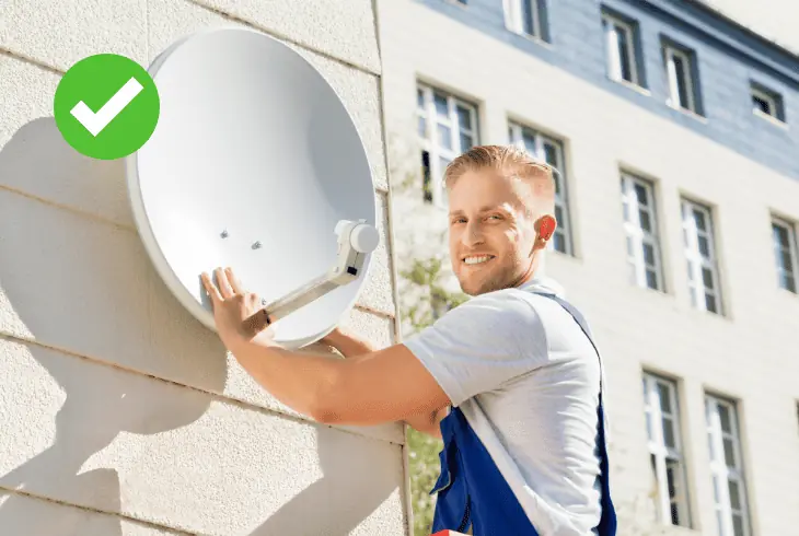 align the satellite dish correctly