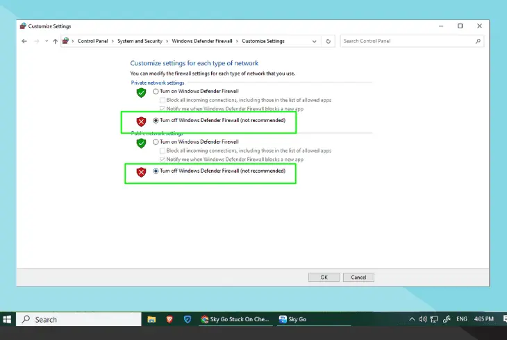 pause your firewall and antivirus