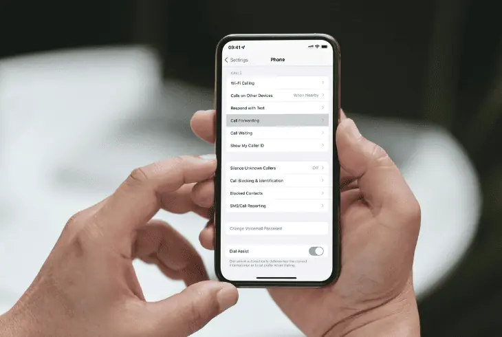 check the call forwarding settings