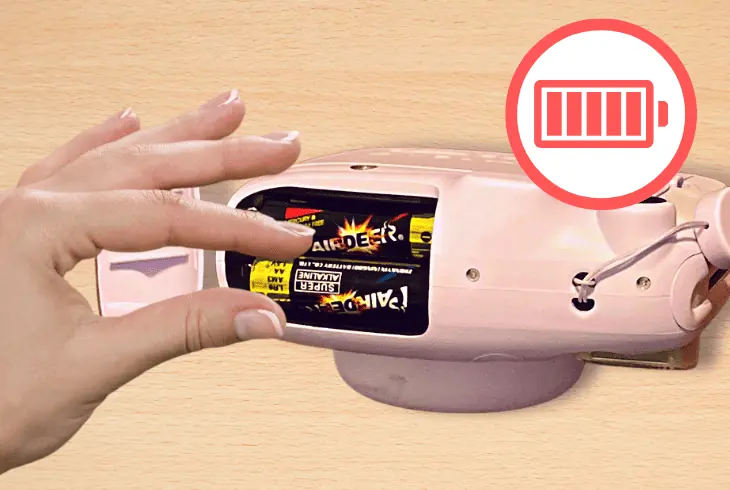 check the camera battery level