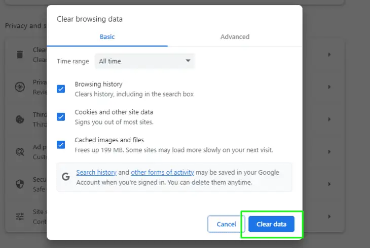 how to clear browser’s cache