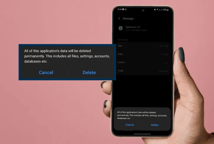 clear the spectrum app cache