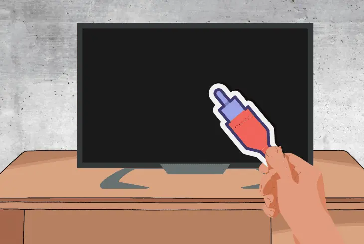 try to connect a component rca cable