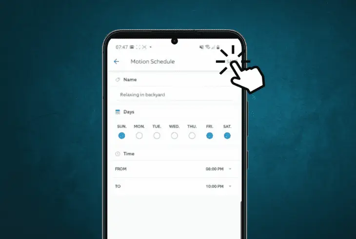 create a motion schedules to silence