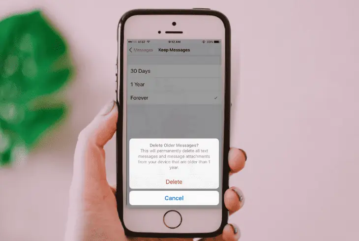 delete the old message free up storage space