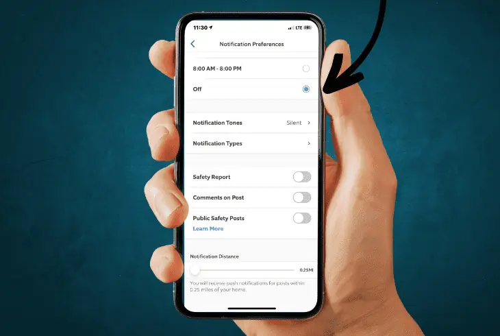 disable the notifications on app
