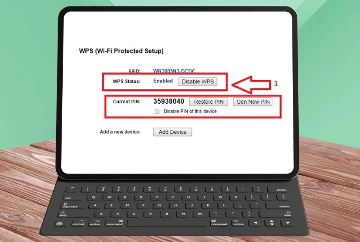 disable the wps feature on router