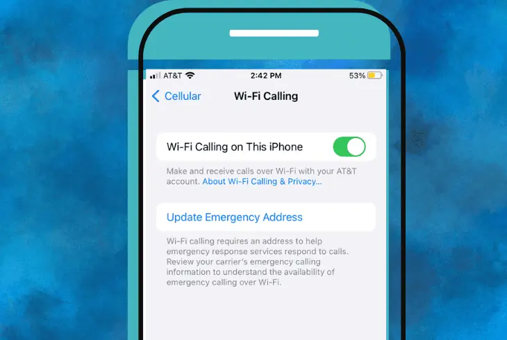 ensure the wifi calling activated