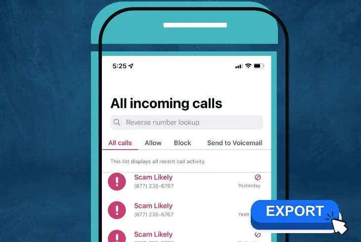 exporting your call logs