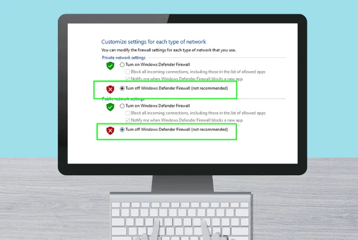 step #3 turn off your firewall
