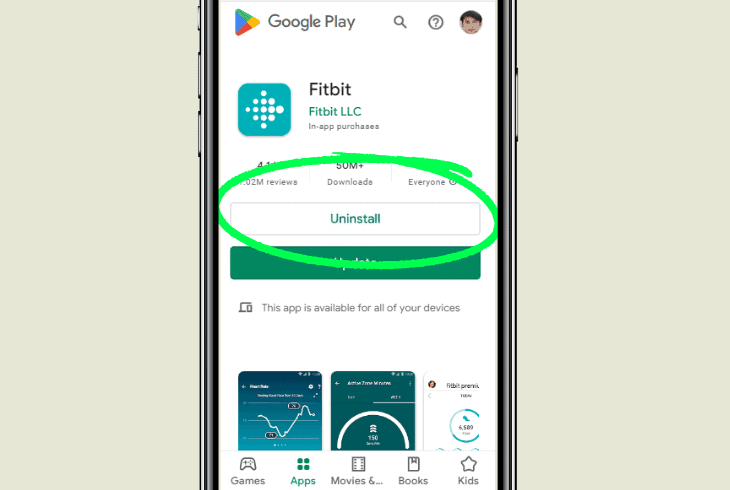 reinstall the fitbit mobile app