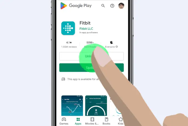 reinstall the fitbit application