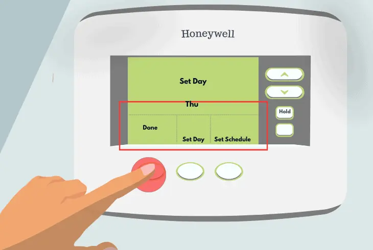 using honeywell pro's schedule for cooling