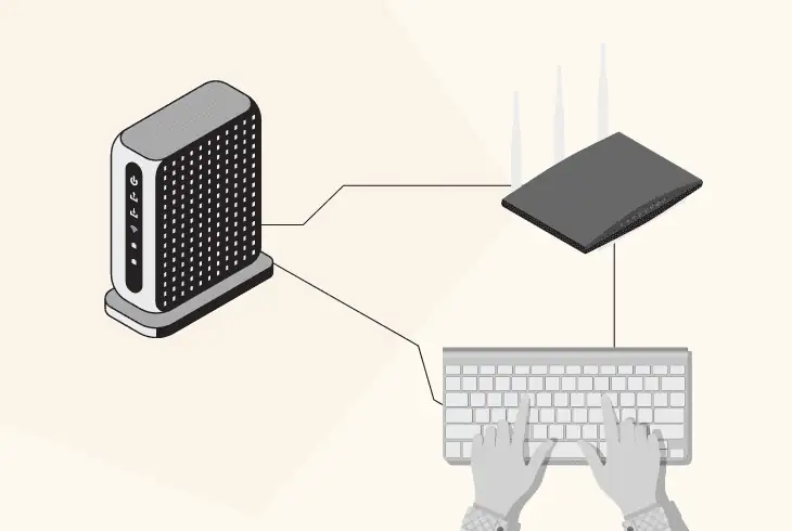 how to connect router to hughesnet modem