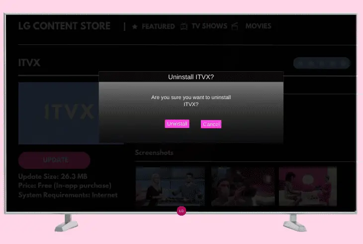 uninstall and reinstall the itvx app