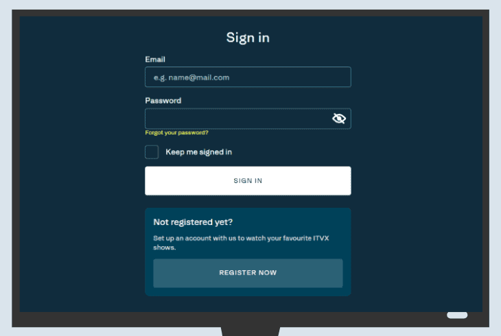 itvx login screen