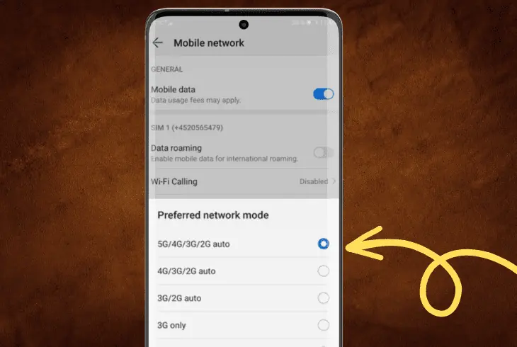 manually select the 5g networl