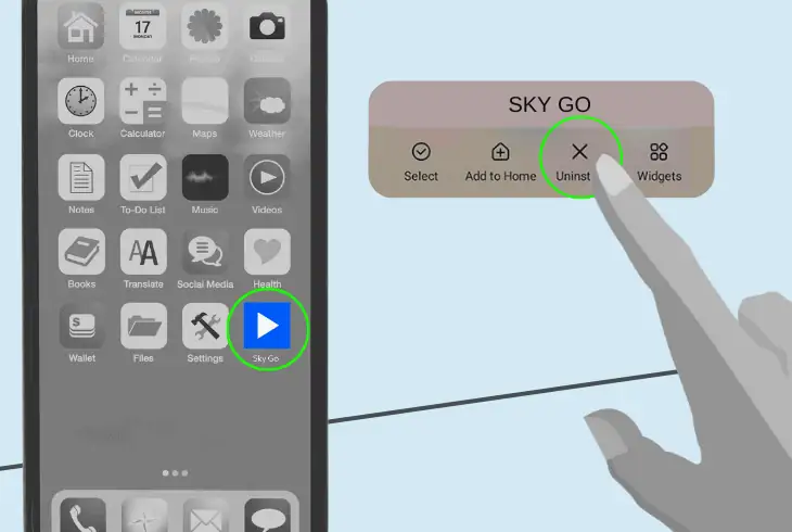 reinstall the sky go mobile app