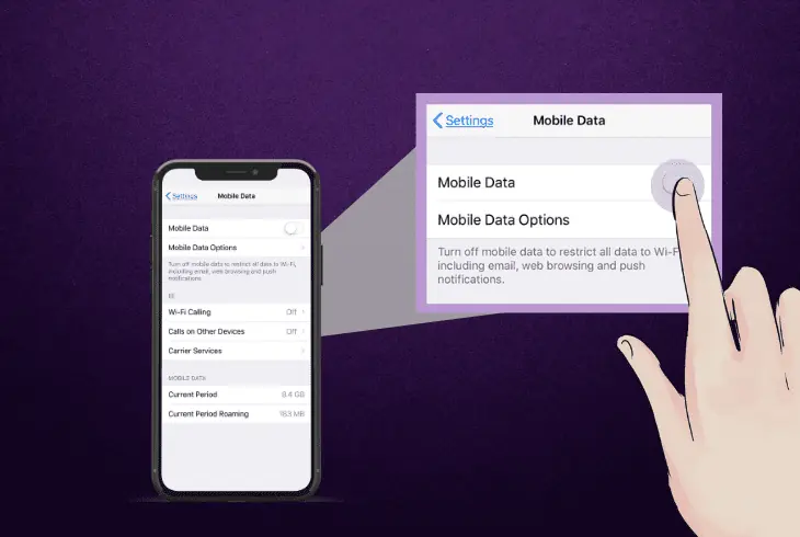disable the mobile data