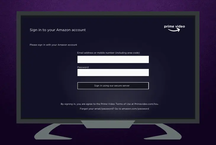 sign in and out of prime video