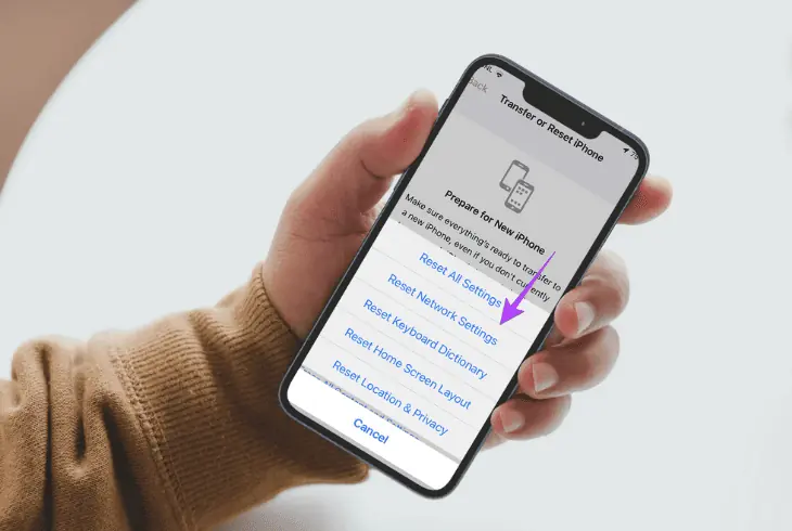 reset the phone’s network settings