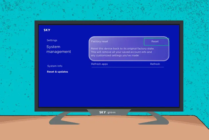 factory reset your sky glass