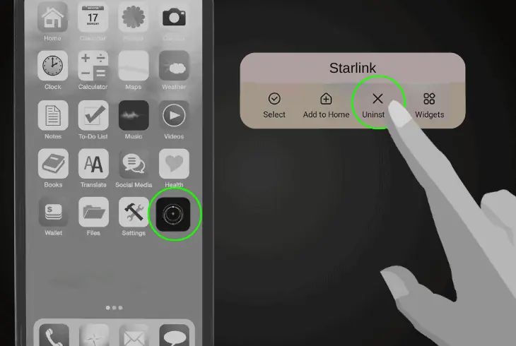 uninstall and reinstall the starlink app