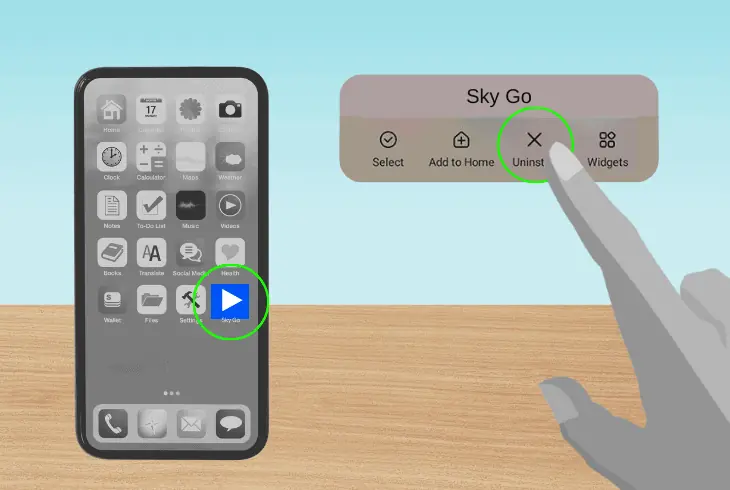 uninstall and reinstall the sky go app