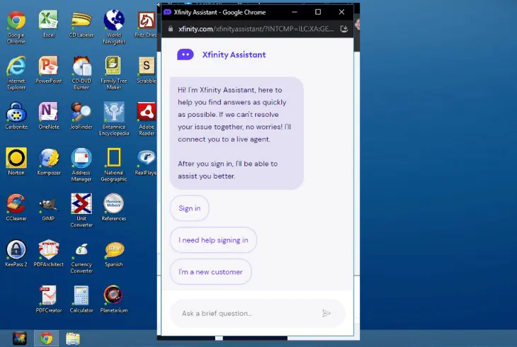 unlink your account with xfinity chat