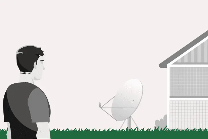 inspect the viasat dish condition