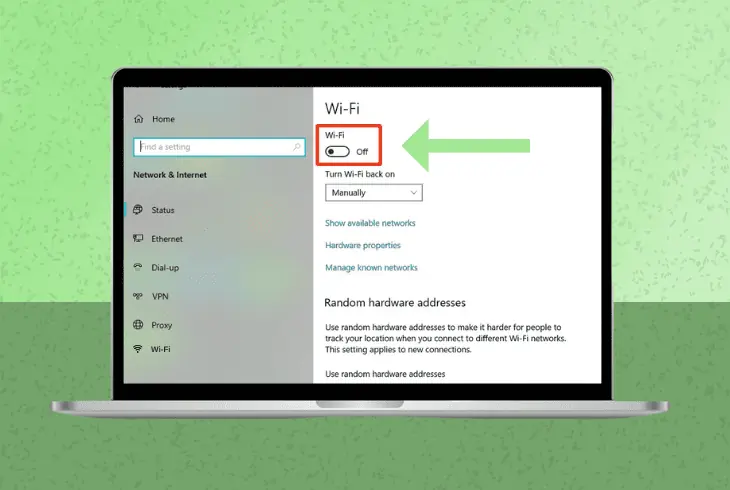 toggle on and off the wifi feature