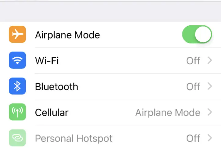 deactivate the airplane mode