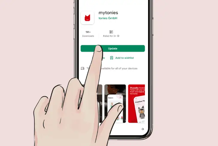 update the mytonies app firmware