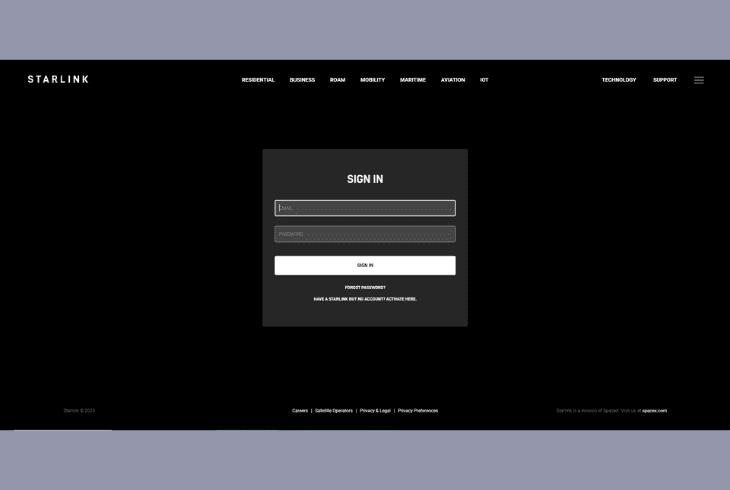 sign in via the app or web