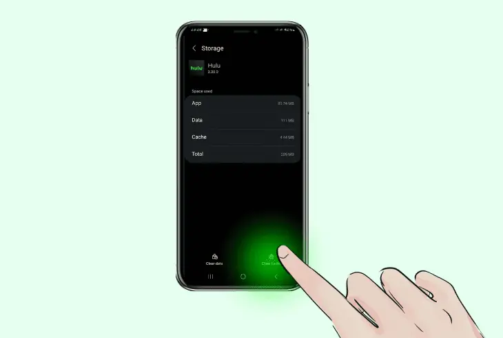 clear the hulu app cache and data